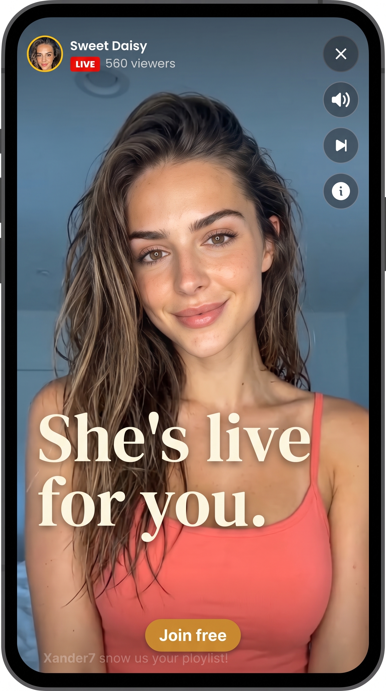 She's live for you